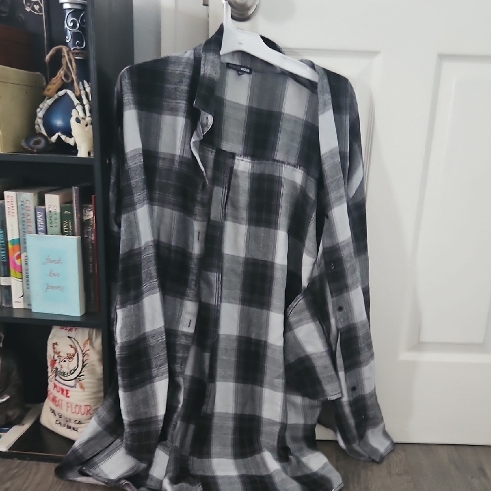 Black and White Plaid Shirt